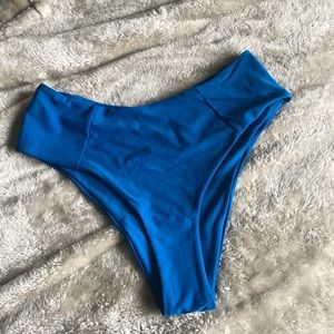 Blue High Waisted Swimsuit Bottoms - Large